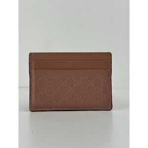 Gucci GG Monogram Leather Card Holder Wallet New Pink Colors